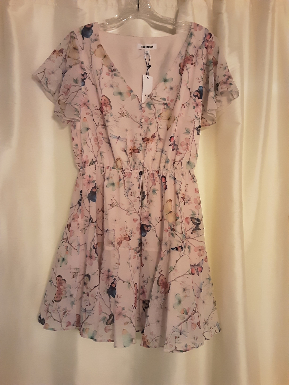 Steve Madden Light Pink Floral & Butterfly Dress